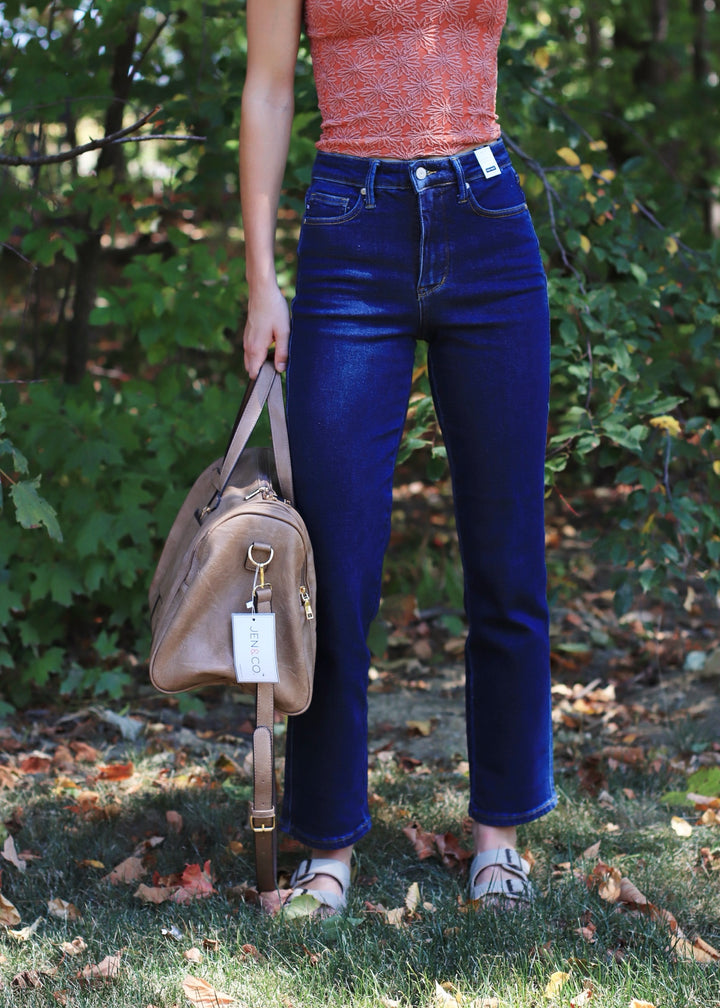 Faye High Wist Tummy Control Classic Straight Denim Jeans