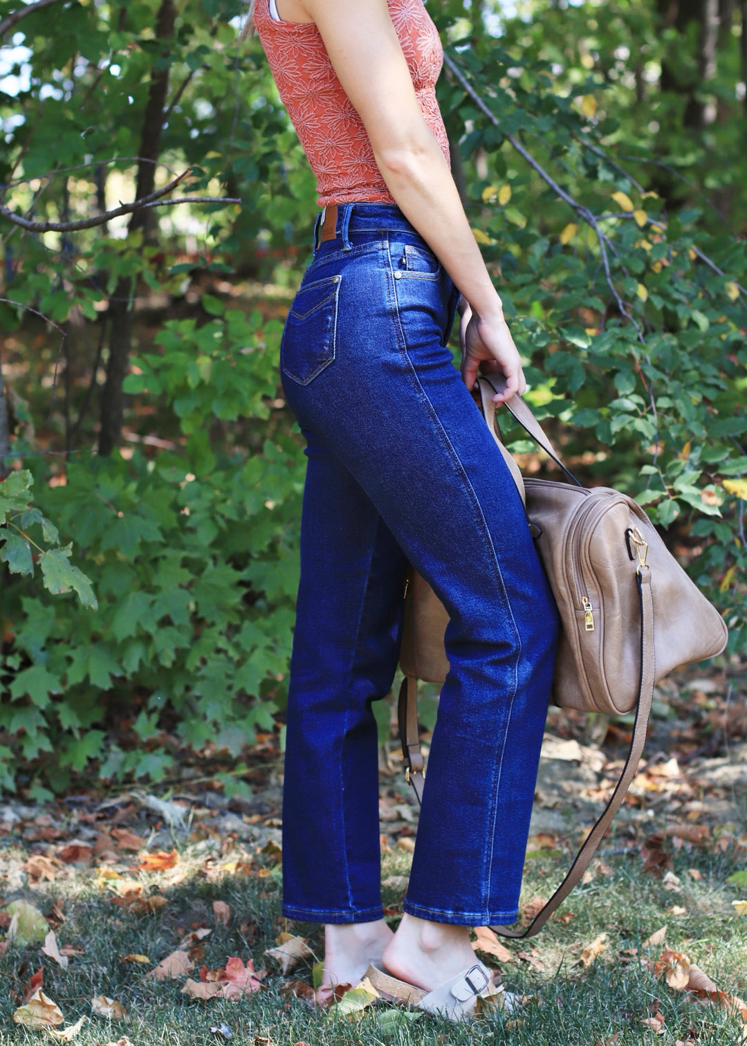 Faye High Wist Tummy Control Classic Straight Denim Jeans