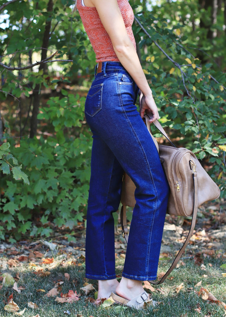 Faye High Wist Tummy Control Classic Straight Denim Jeans