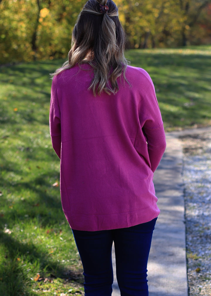 CLEARANCE FINAL SALE  Oversize Pocket Top in Berry