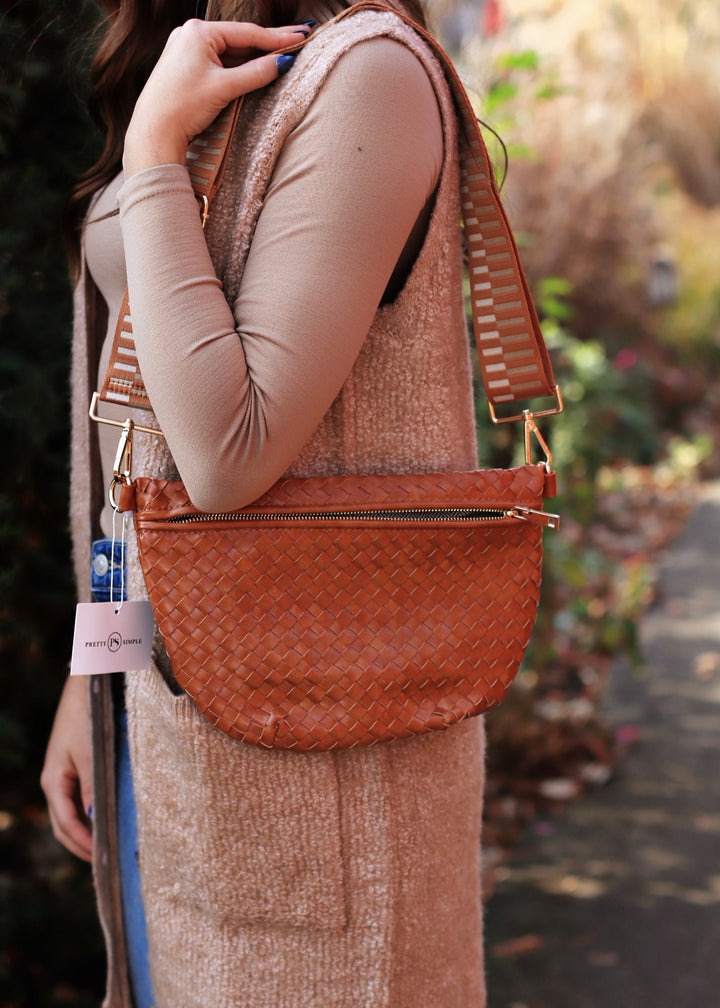 RESTOCK Westlyn Woven Bum Bag in Brown