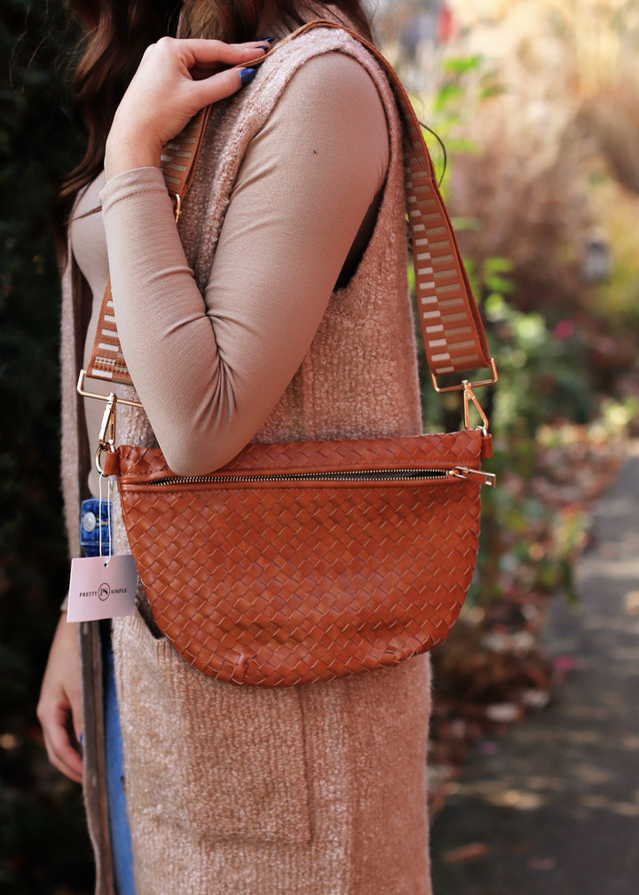 RESTOCK Westlyn Woven Bum Bag in Brown