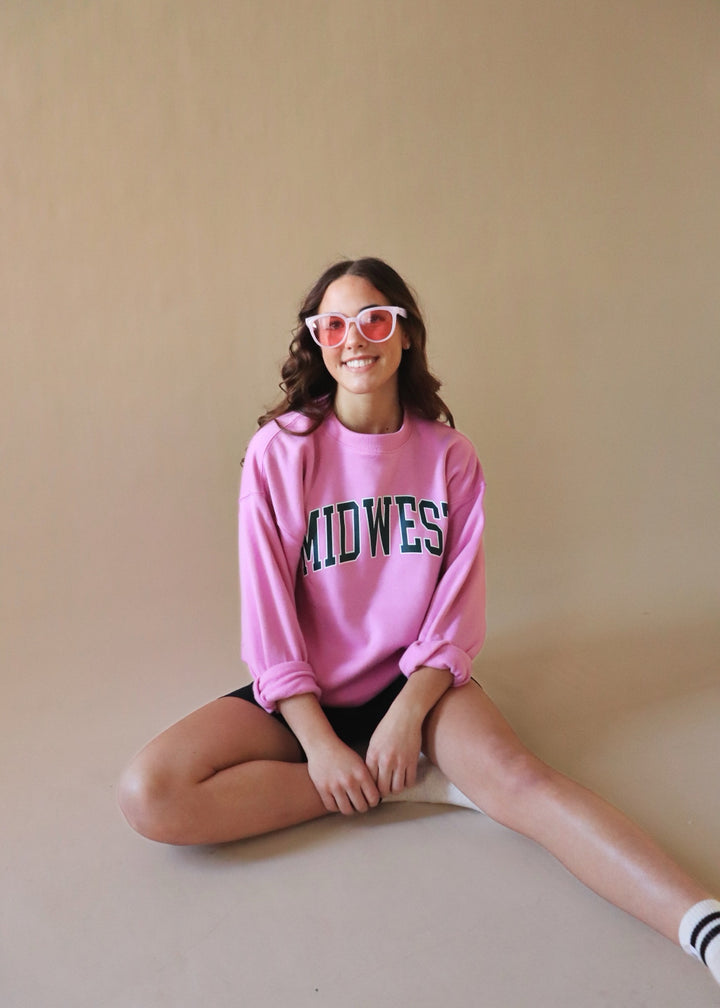 Midwest Fleece Round Neck in Pink