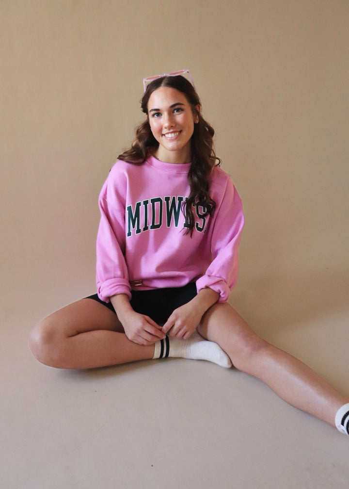 Midwest Fleece Round Neck in Pink