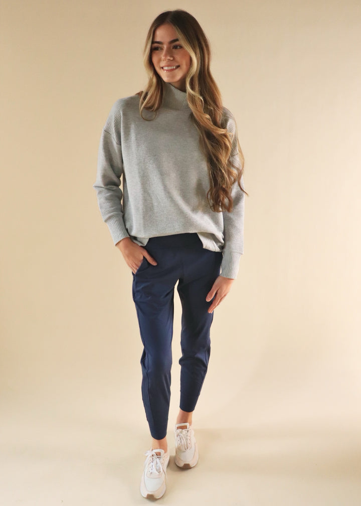 Frankie Quilted Pullover Tunic in Heather Grey