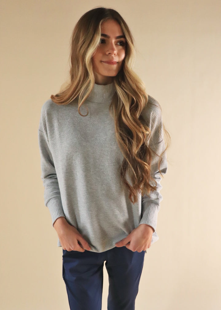 Frankie Quilted Pullover Tunic in Heather Grey