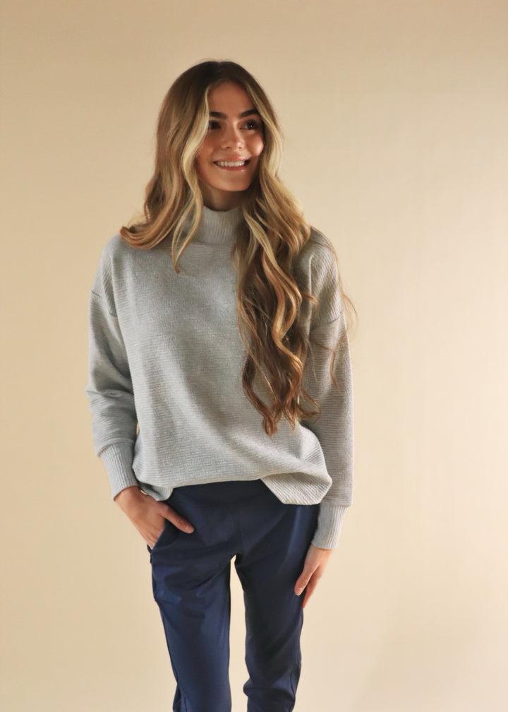 Frankie Quilted Pullover Tunic in Heather Grey