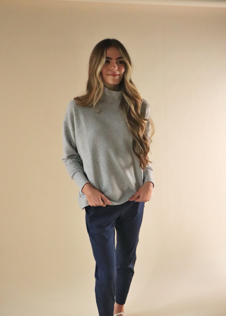 Frankie Quilted Pullover Tunic in Heather Grey