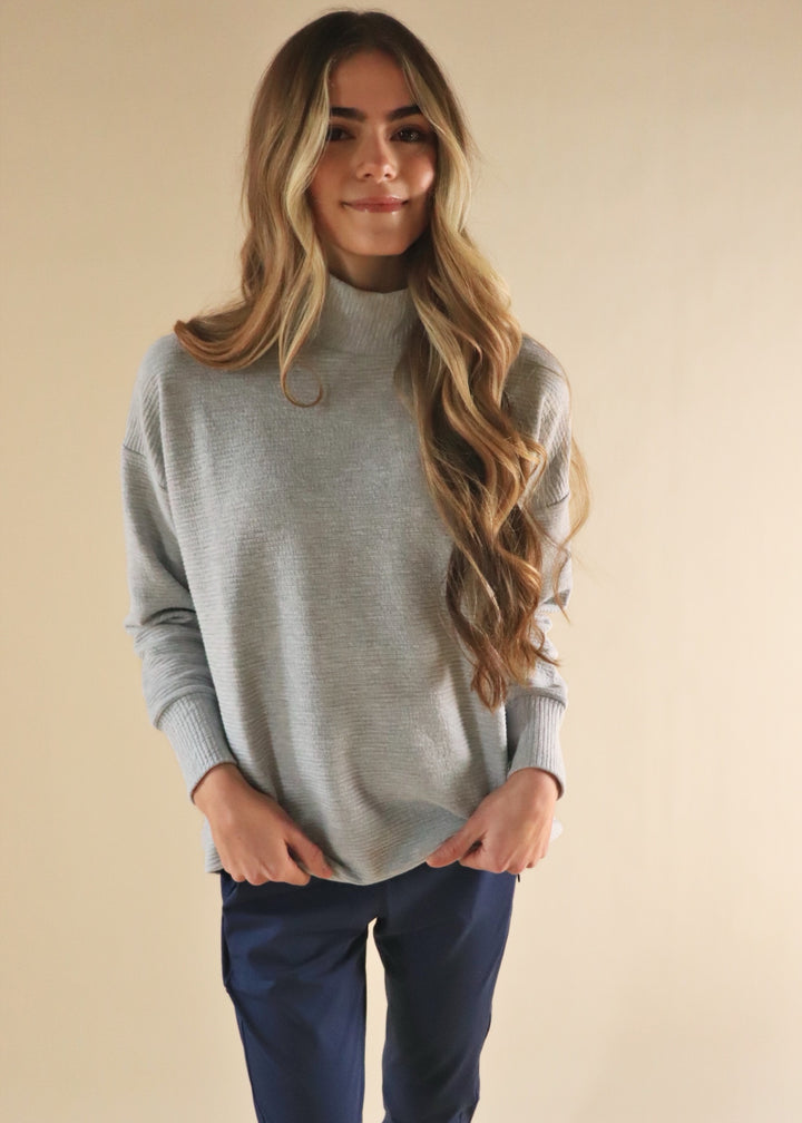 Frankie Quilted Pullover Tunic in Heather Grey