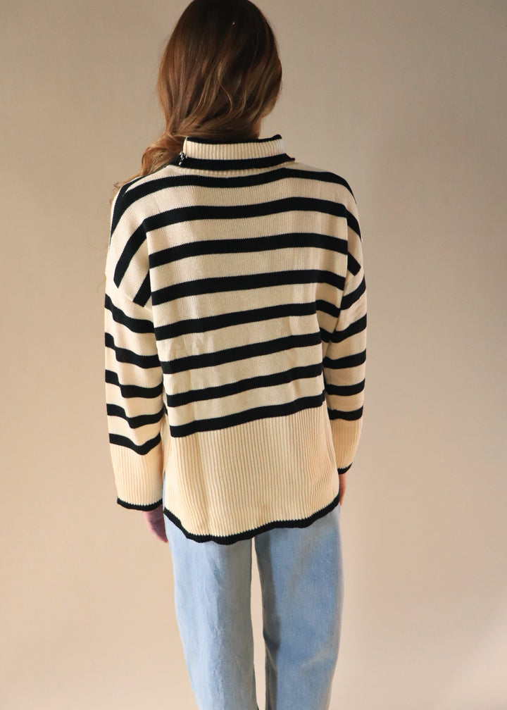 CLEARANCE FINAL SALE Collins Striped Turtle Neck Top