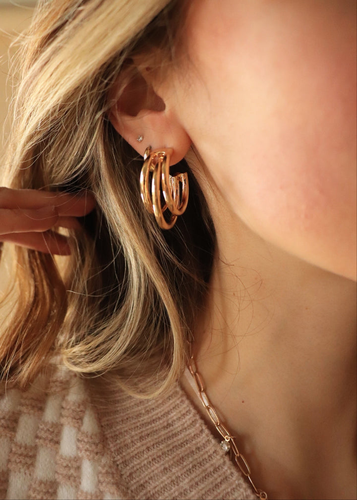 Mixed Layered Tube Hoop Earrings