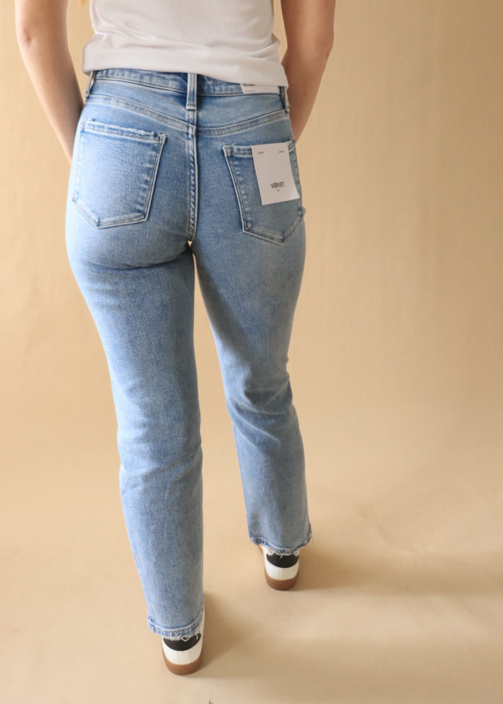 Victoria High Rise Ankle Straight Leg Denim