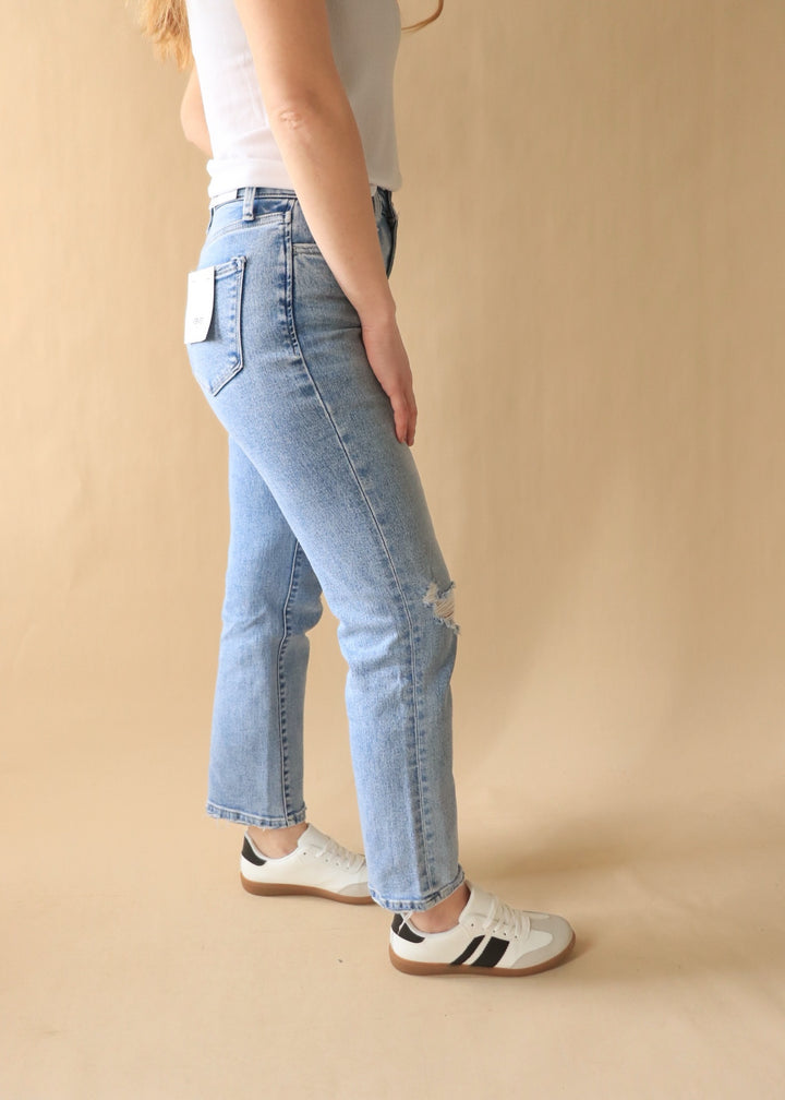 Victoria High Rise Ankle Straight Leg Denim