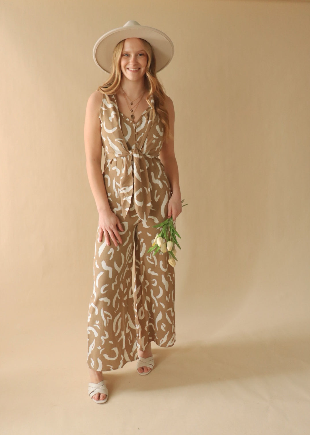 Apricot Tan Jumpsuit