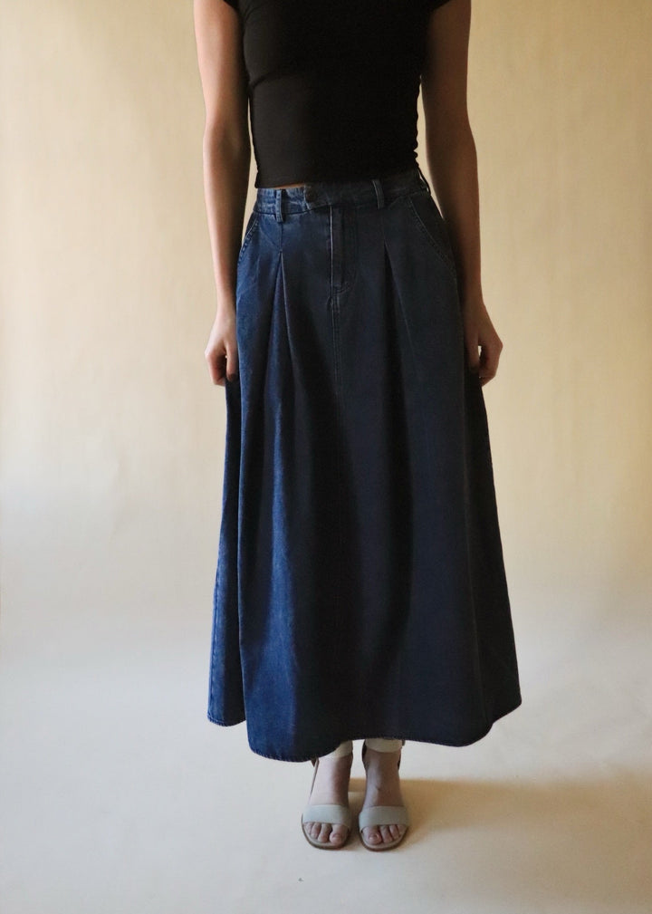 Leigha Denim Midi Full Skirt