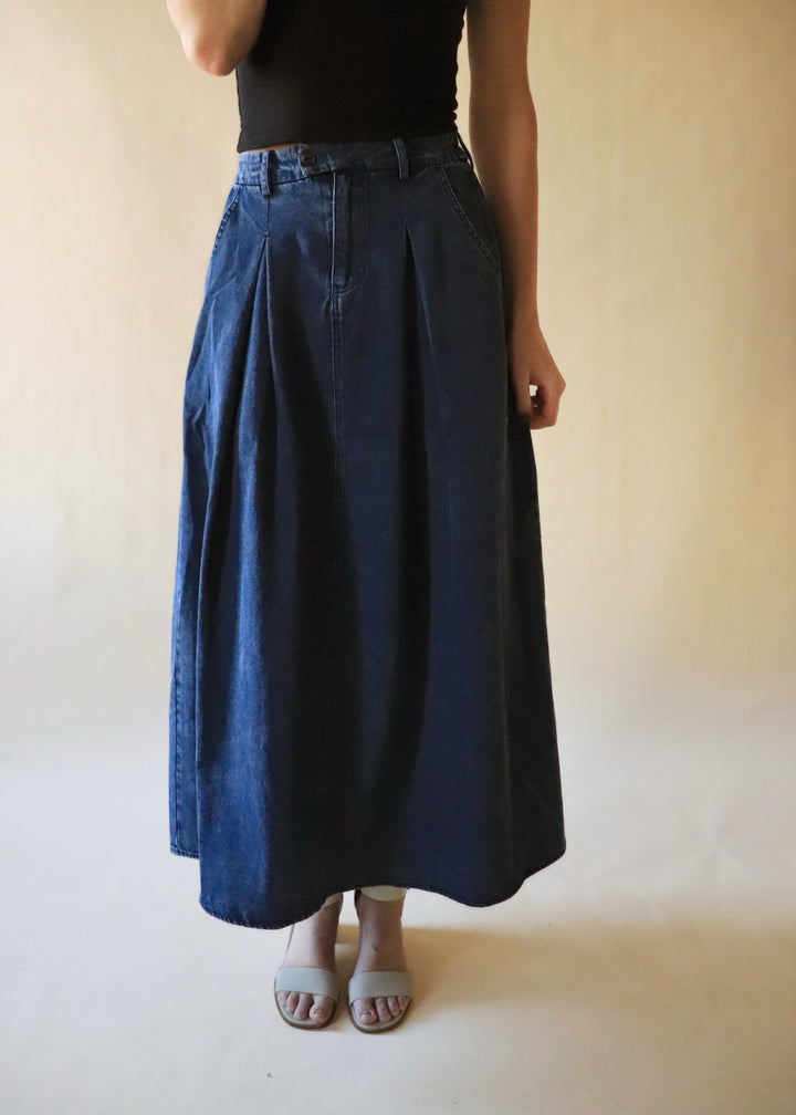 Leigha Denim Midi Full Skirt
