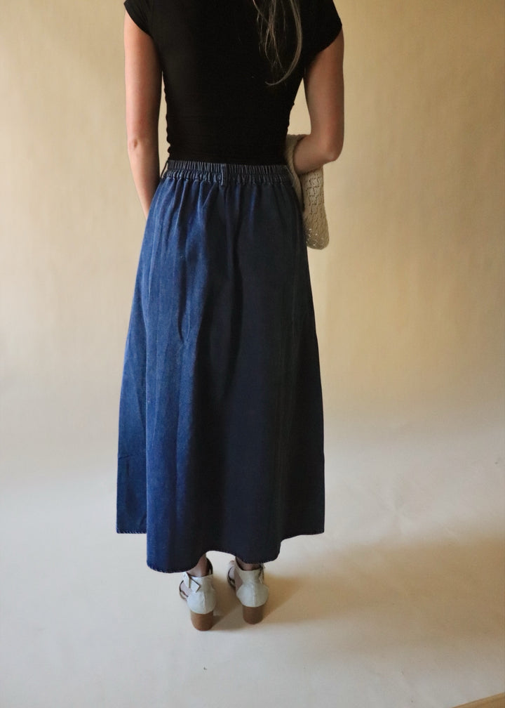 Leigha Denim Midi Full Skirt