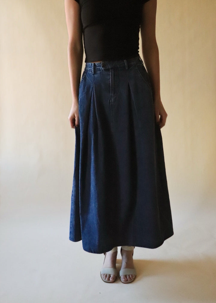 Leigha Denim Midi Full Skirt