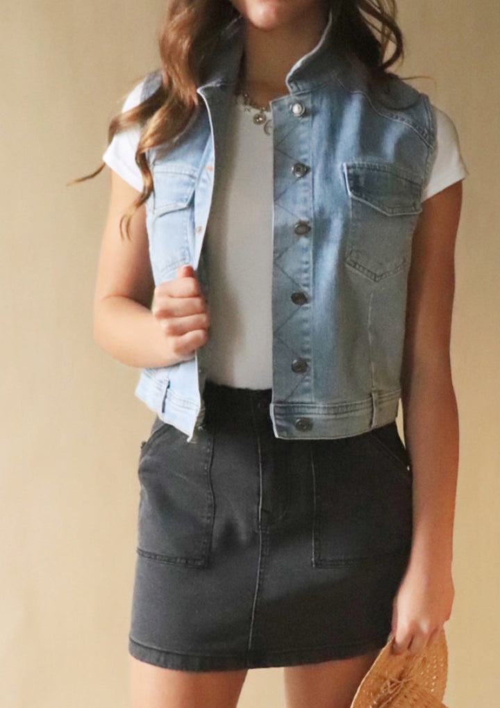 Mary Ann Medium Wash Vest