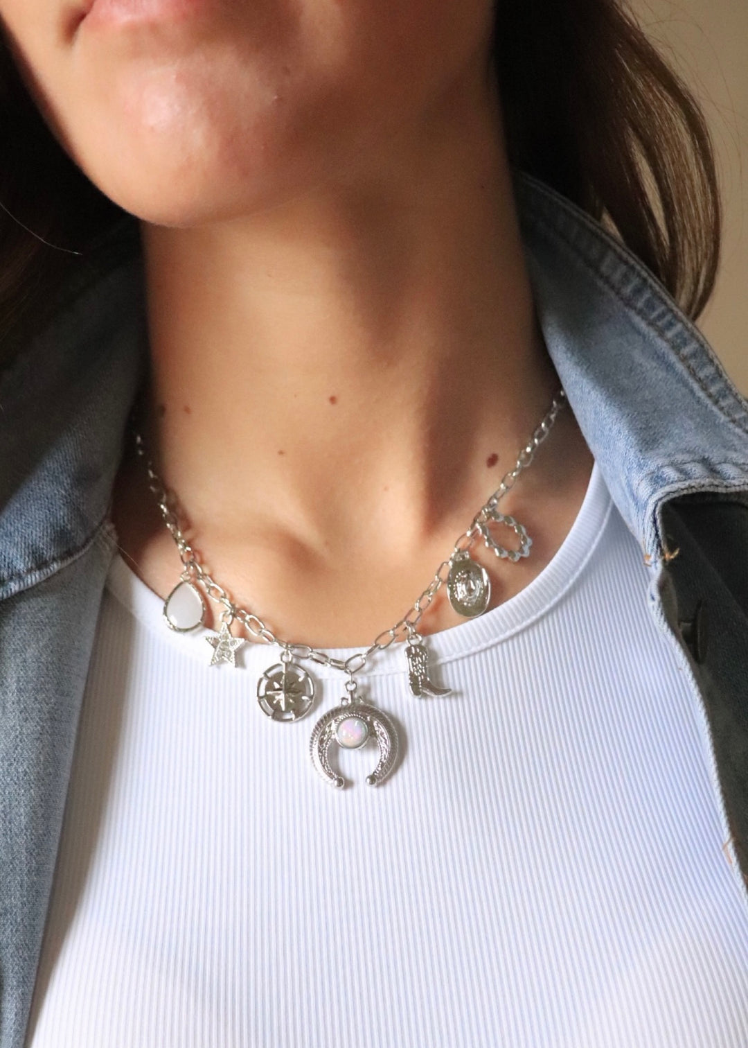 Western Theme Charms Chain Necklace