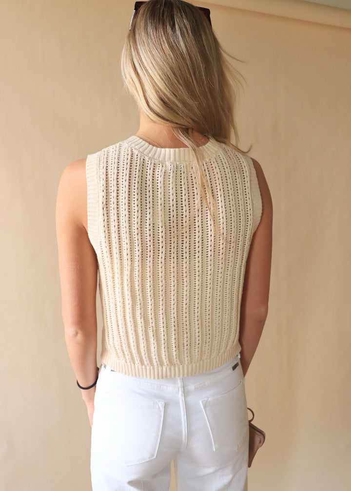 Allyson Crochet Sleeveless Sweater
