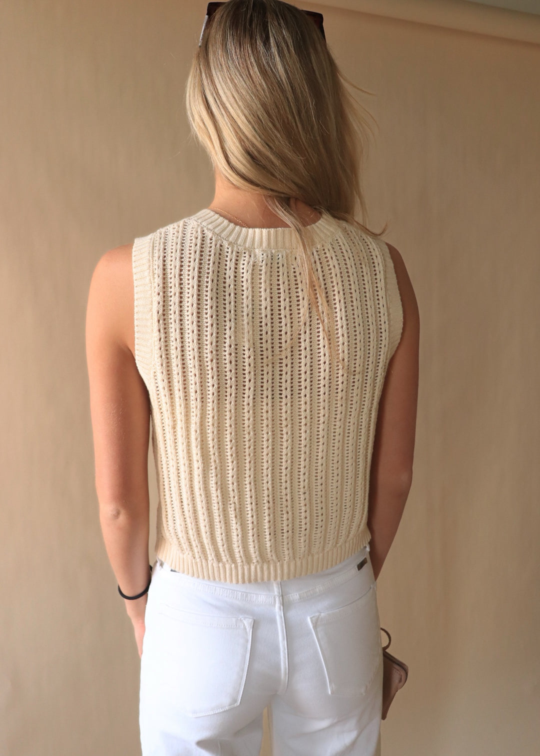 Allyson Crochet Sleeveless Sweater