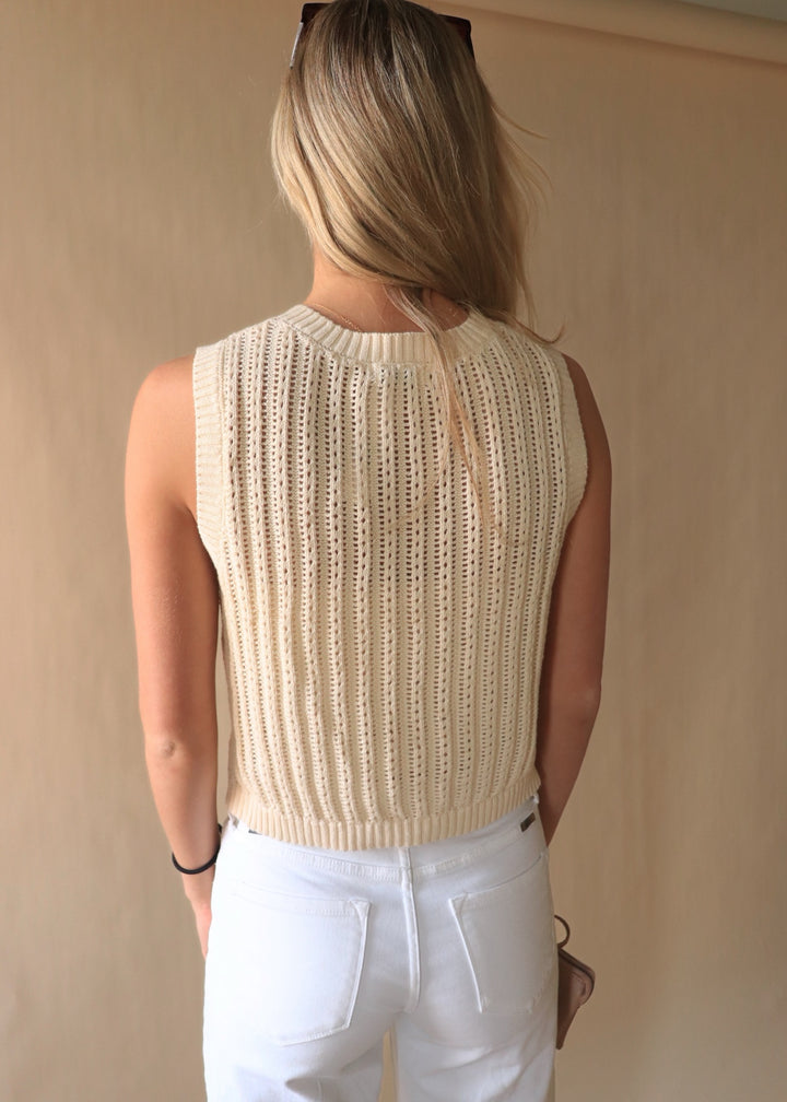 Allyson Crochet Sleeveless Sweater