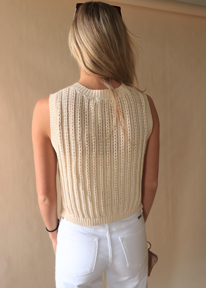 Allyson Crochet Sleeveless Sweater