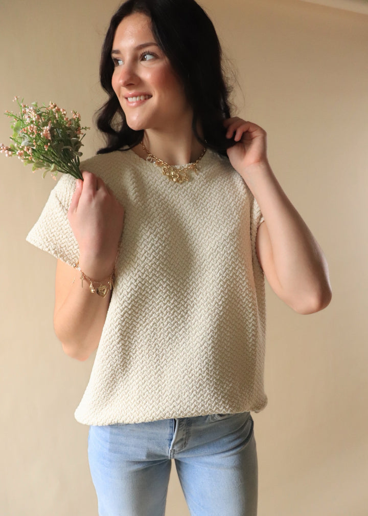 Ivy Textured Short Sleeve Top