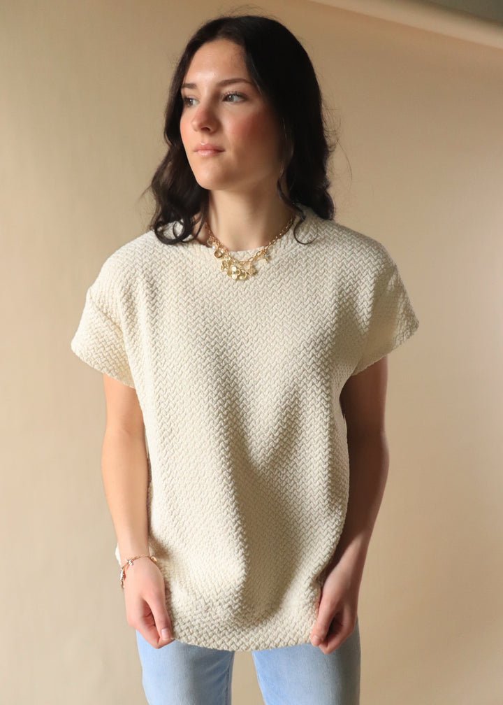 Ivy Textured Short Sleeve Top