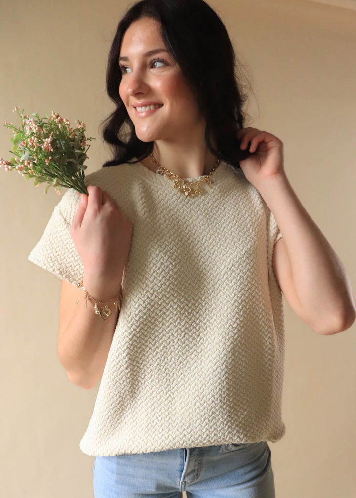 Ivy Textured Short Sleeve Top