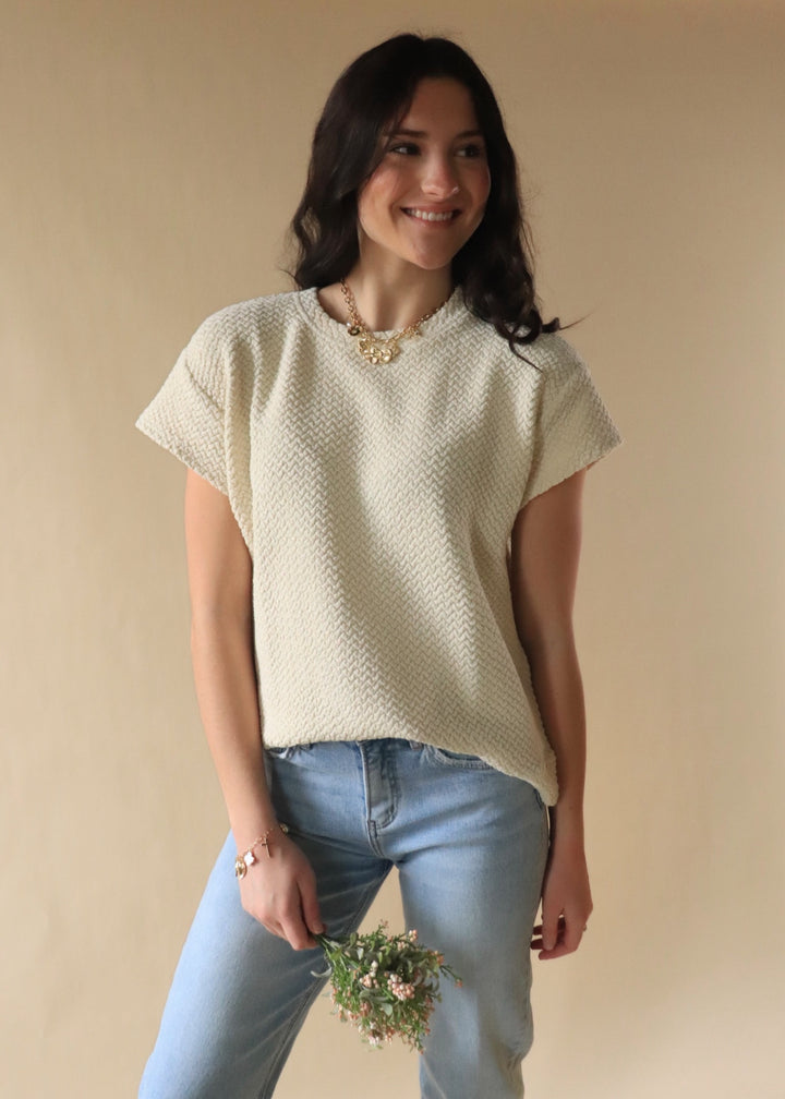 Ivy Textured Short Sleeve Top