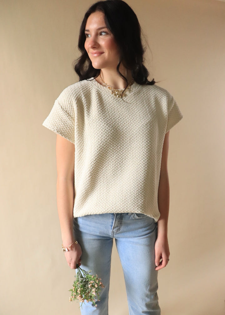 Ivy Textured Short Sleeve Top