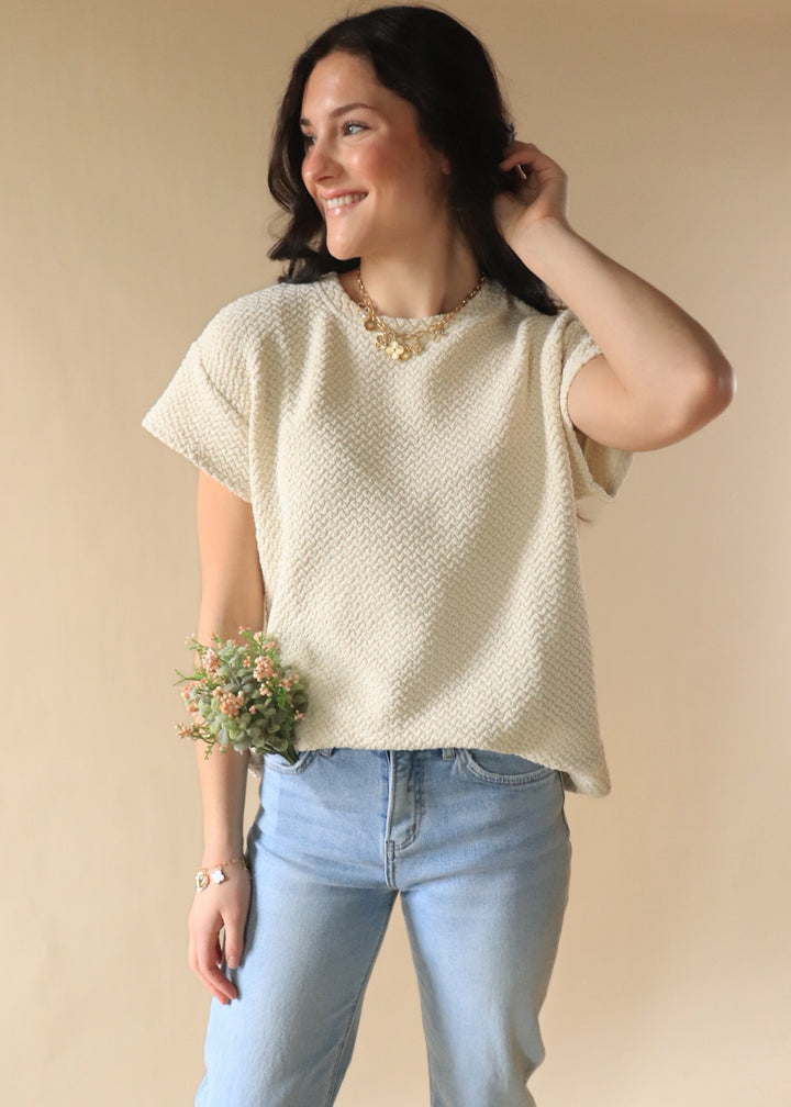 Ivy Textured Short Sleeve Top