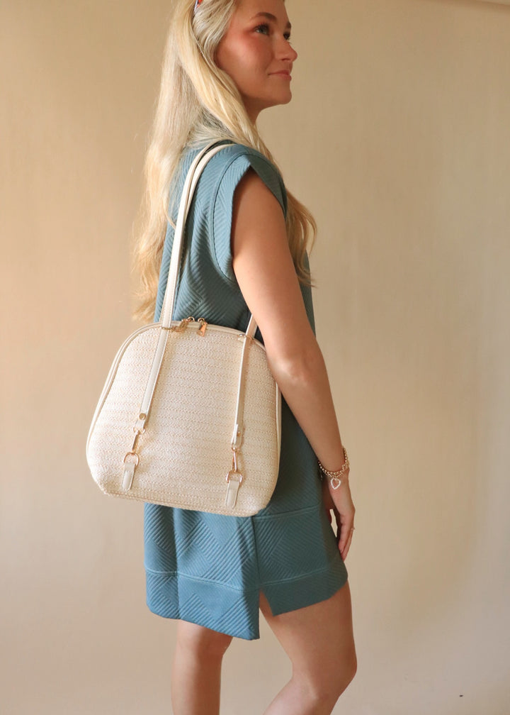 Textured Quarter Zip Dress in Ash Jade