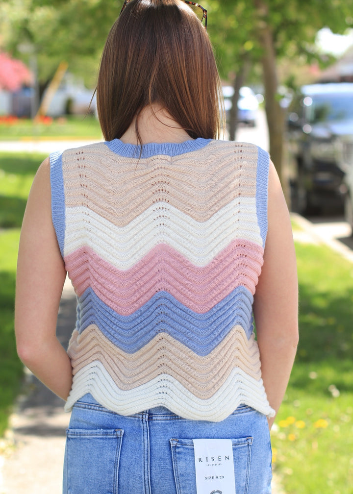 Oatmeal Rose Pointelle Sweater Tank
