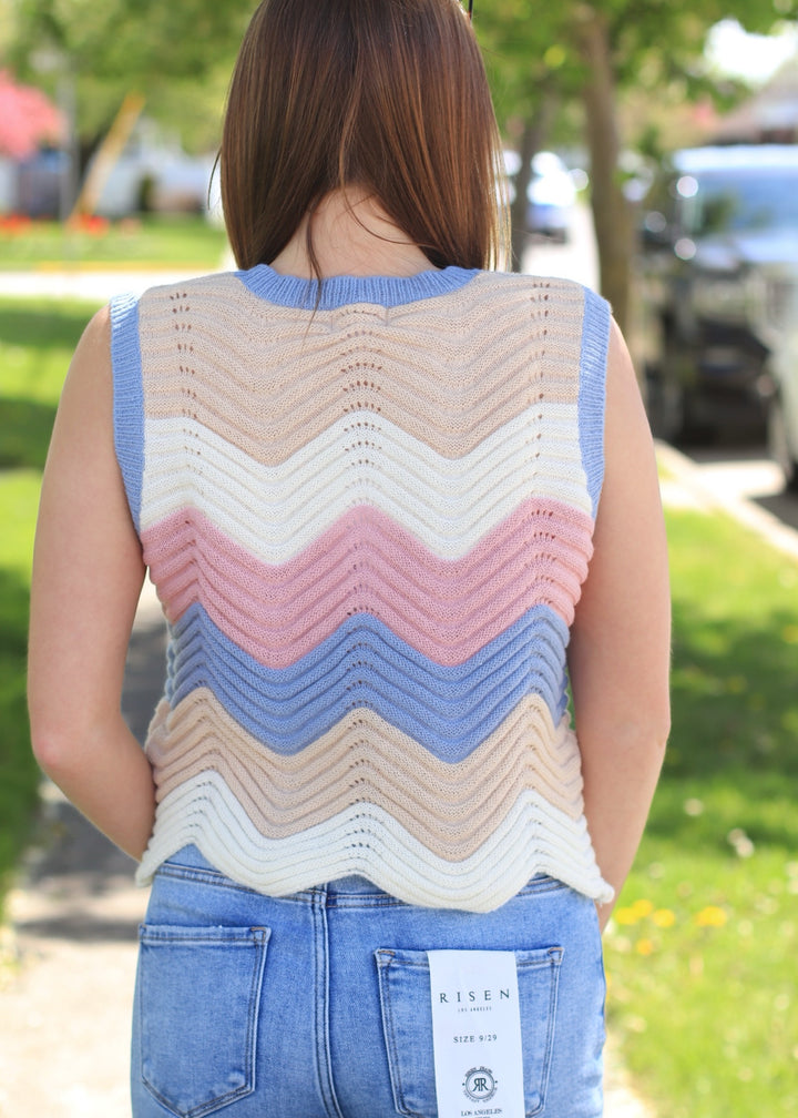 Oatmeal Rose Pointelle Sweater Tank