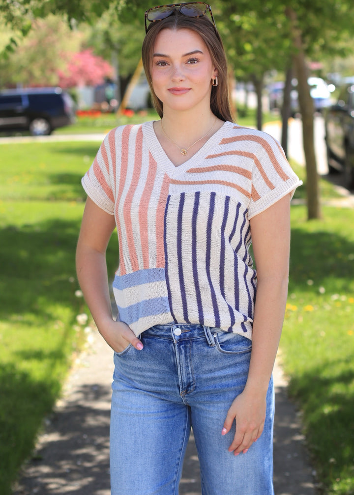 Coastal Glow Multi Stripe Top