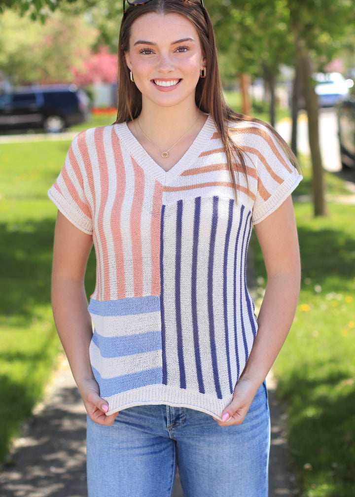 Coastal Glow Multi Stripe Top