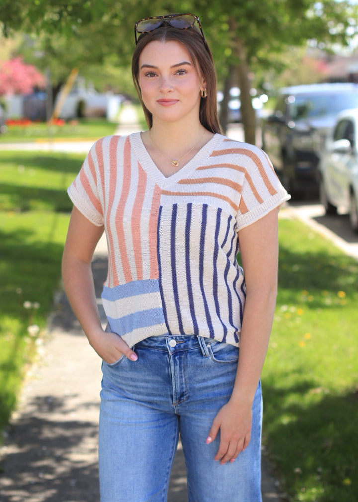Coastal Glow Multi Stripe Top