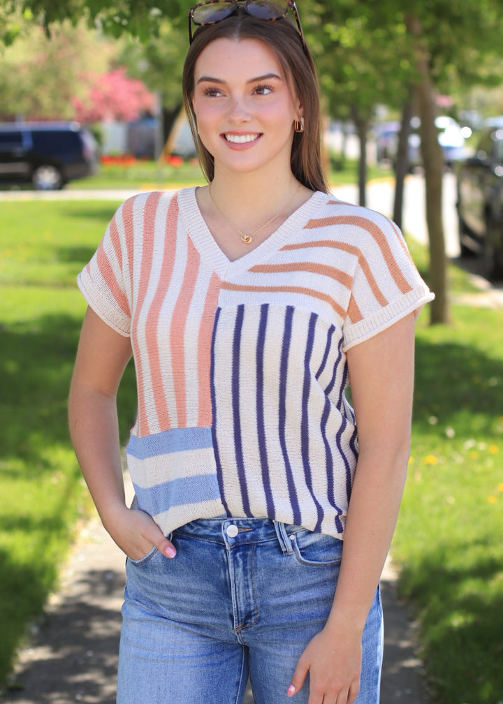 Coastal Glow Multi Stripe Top