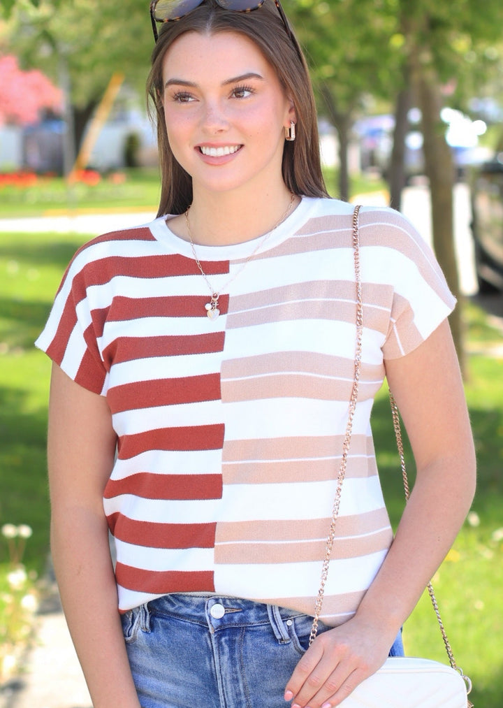 Siena Stripe Blocked Top