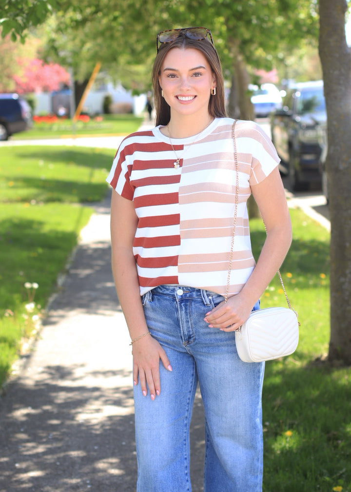 Siena Stripe Blocked Top