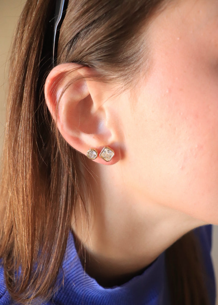 Bella Bezel Stud Earrings Set Of 2