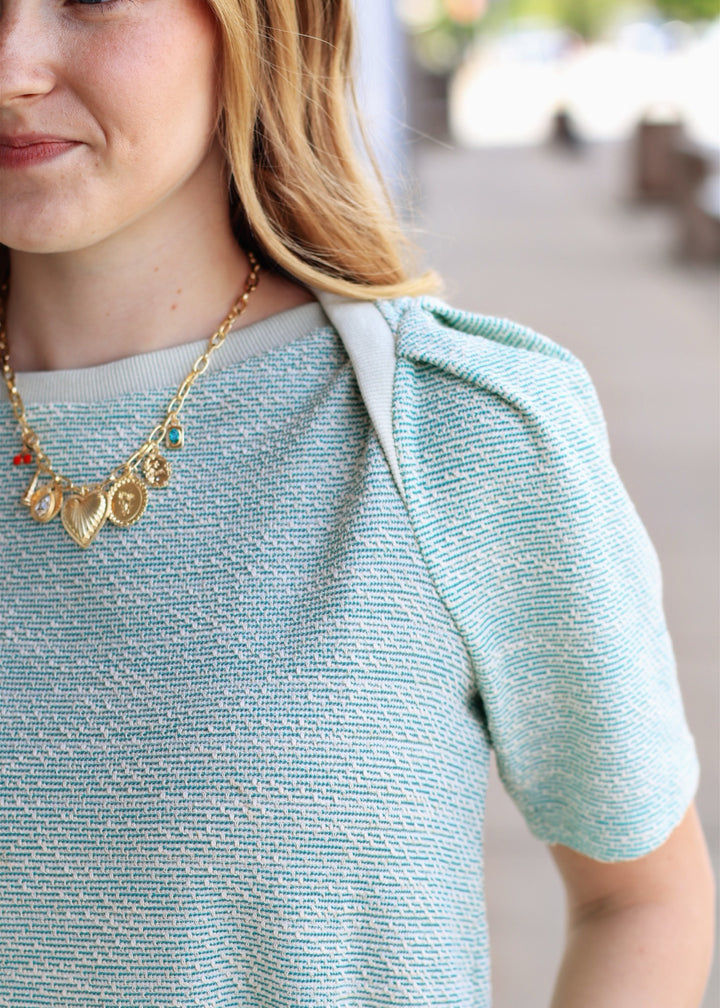 Sage Skies Boucle Textured Top