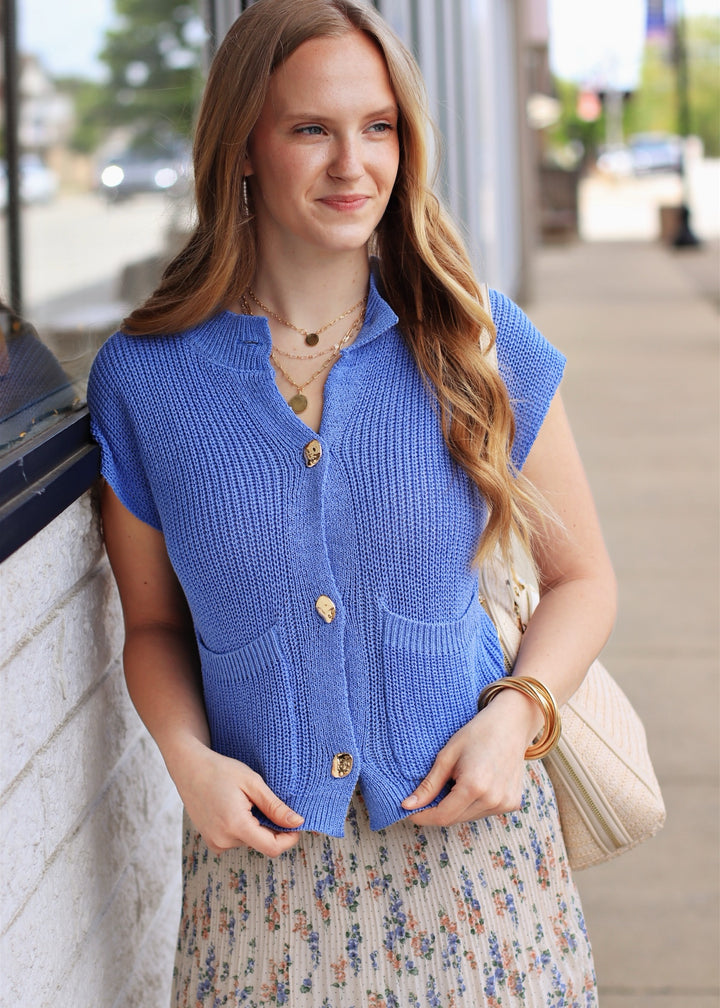 Juniper Gold Button Sweater Vest