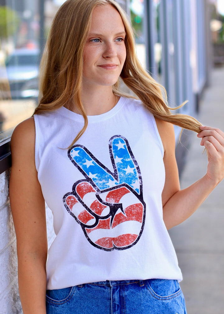 United Peace Graphic Tank Tank - Final Sale