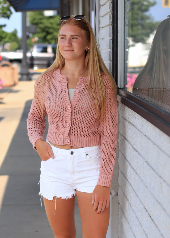 The Rosewood Crochet Cardigan