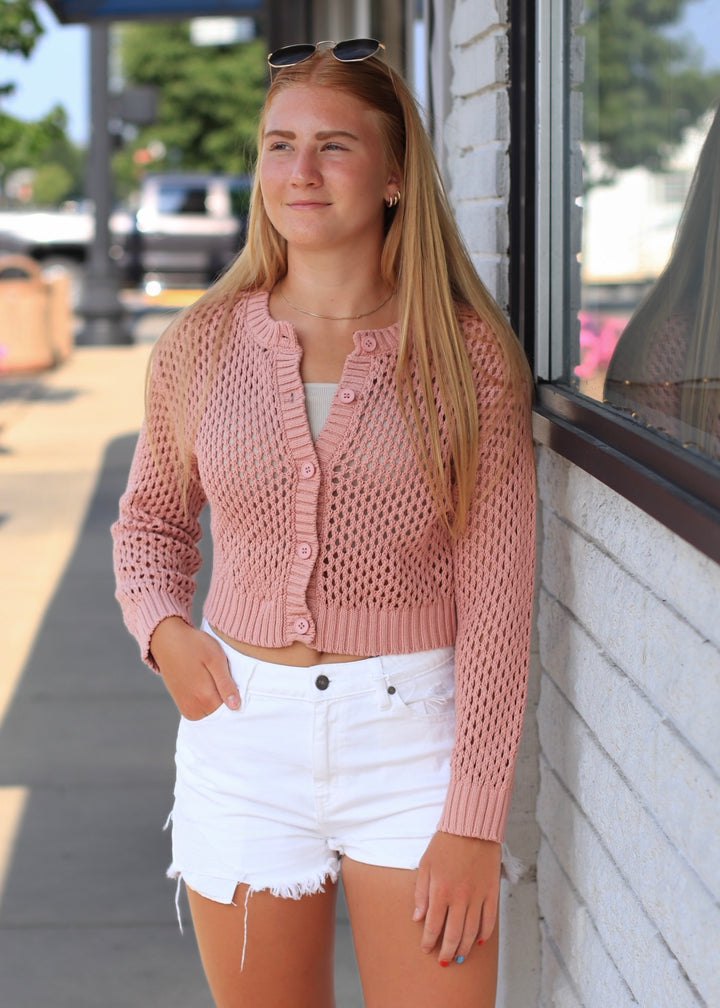 The Rosewood Crochet Cardigan