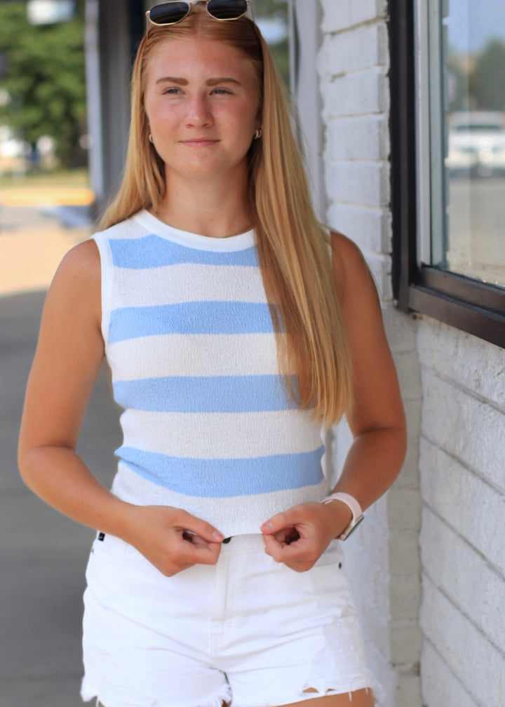 CLEARANCE FINAL SALE The Coastline Tank in Sky Blue